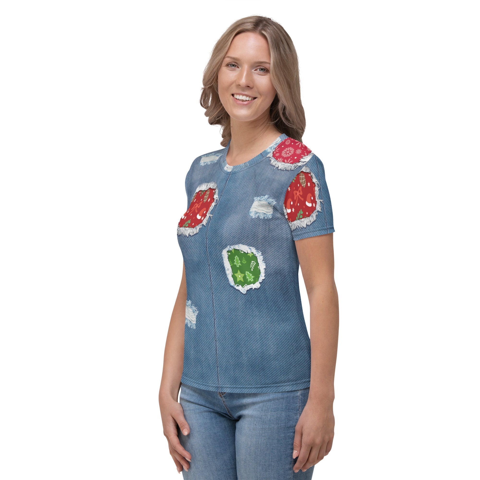 Ripped Denim Christmas T-shirt