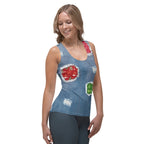 Ripped Denim Christmas Tank Top