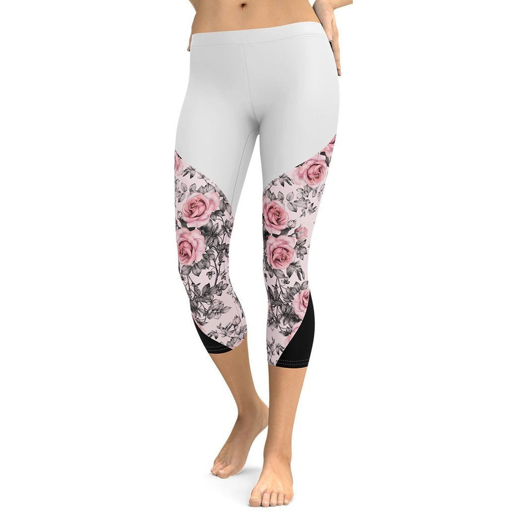 Rose Color Block Capris