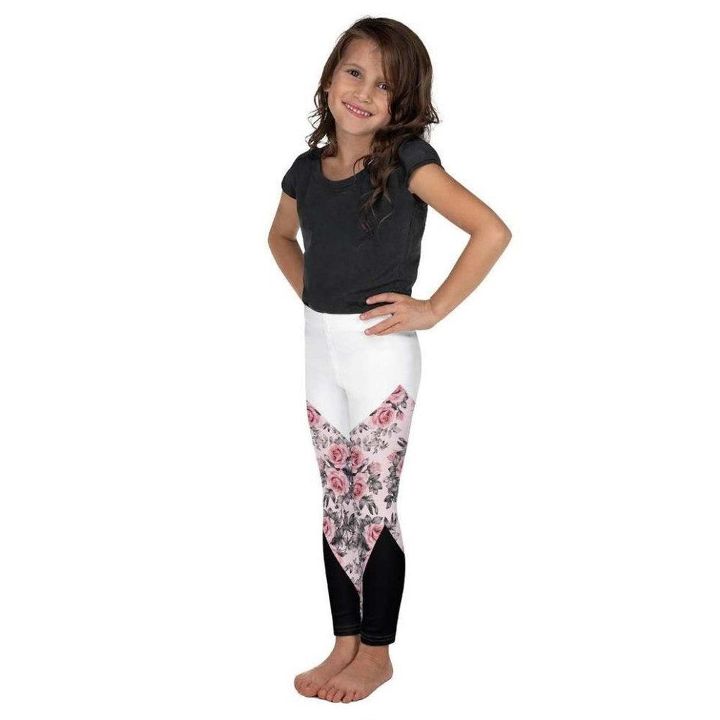 Rose Color Block Kid's Leggings