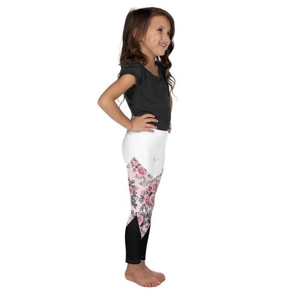 Rose Color Block Kid's Leggings