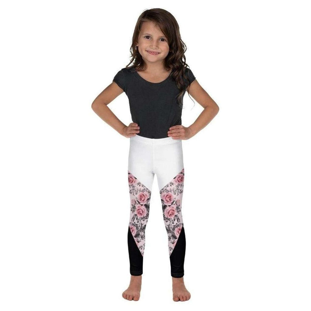 Rose Color Block Kid's Leggings