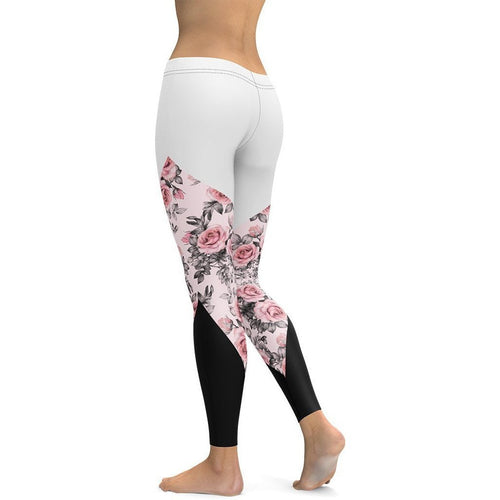 Rose Color Block Leggings - FiercePulse - Premium Workout Leggings - Yoga Pants