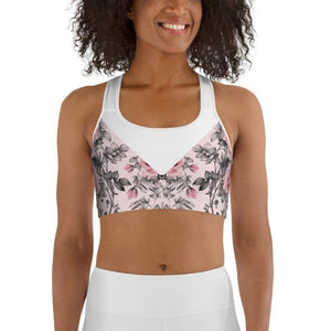 Rose Color Block Sports Bra