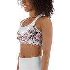 Rose Color Block Sports Bra
