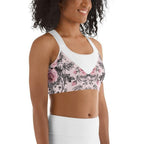 Rose Color Block Sports Bra