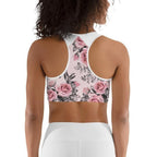 Rose Color Block Sports Bra