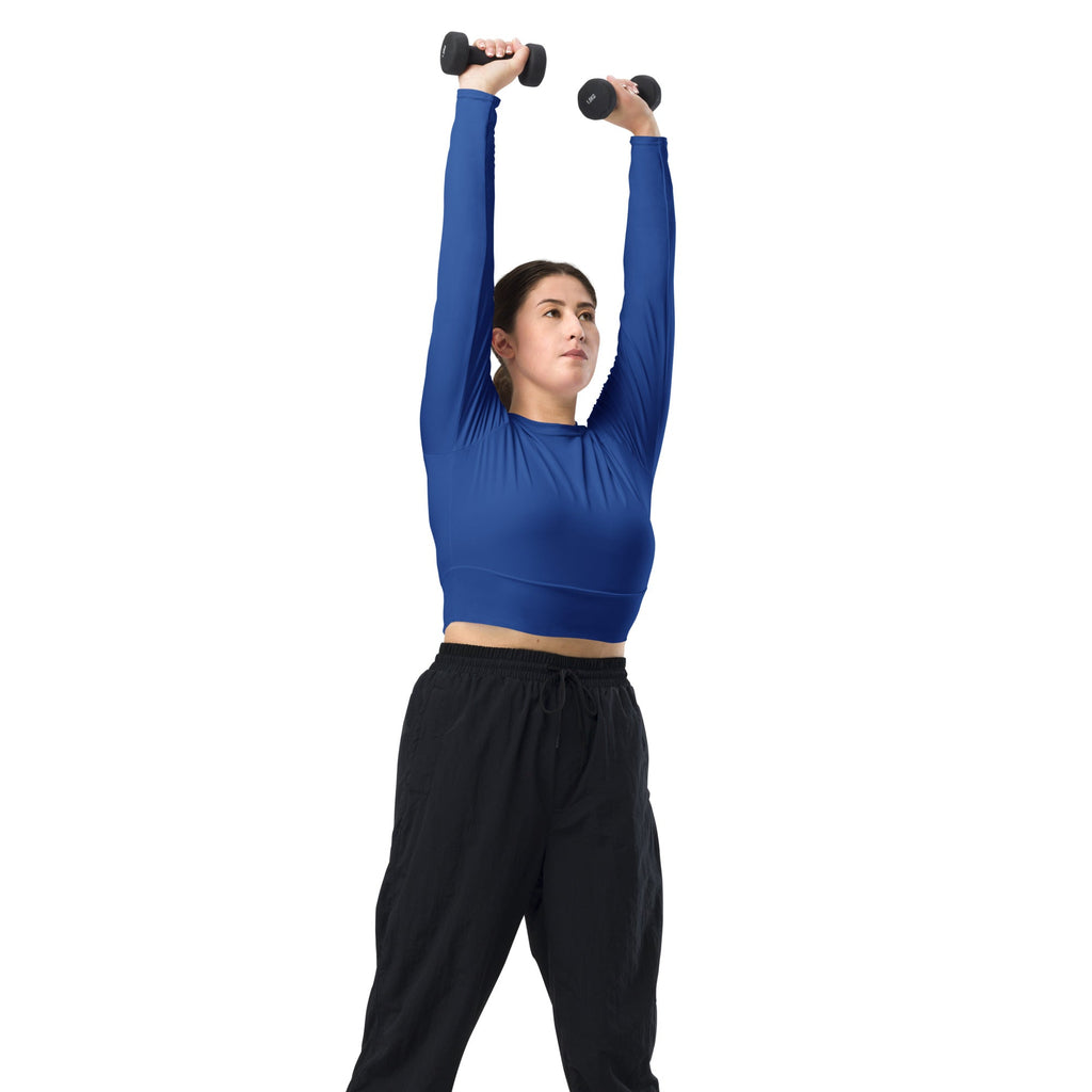 Royal Blue Recycled Long-sleeve Crop Top
