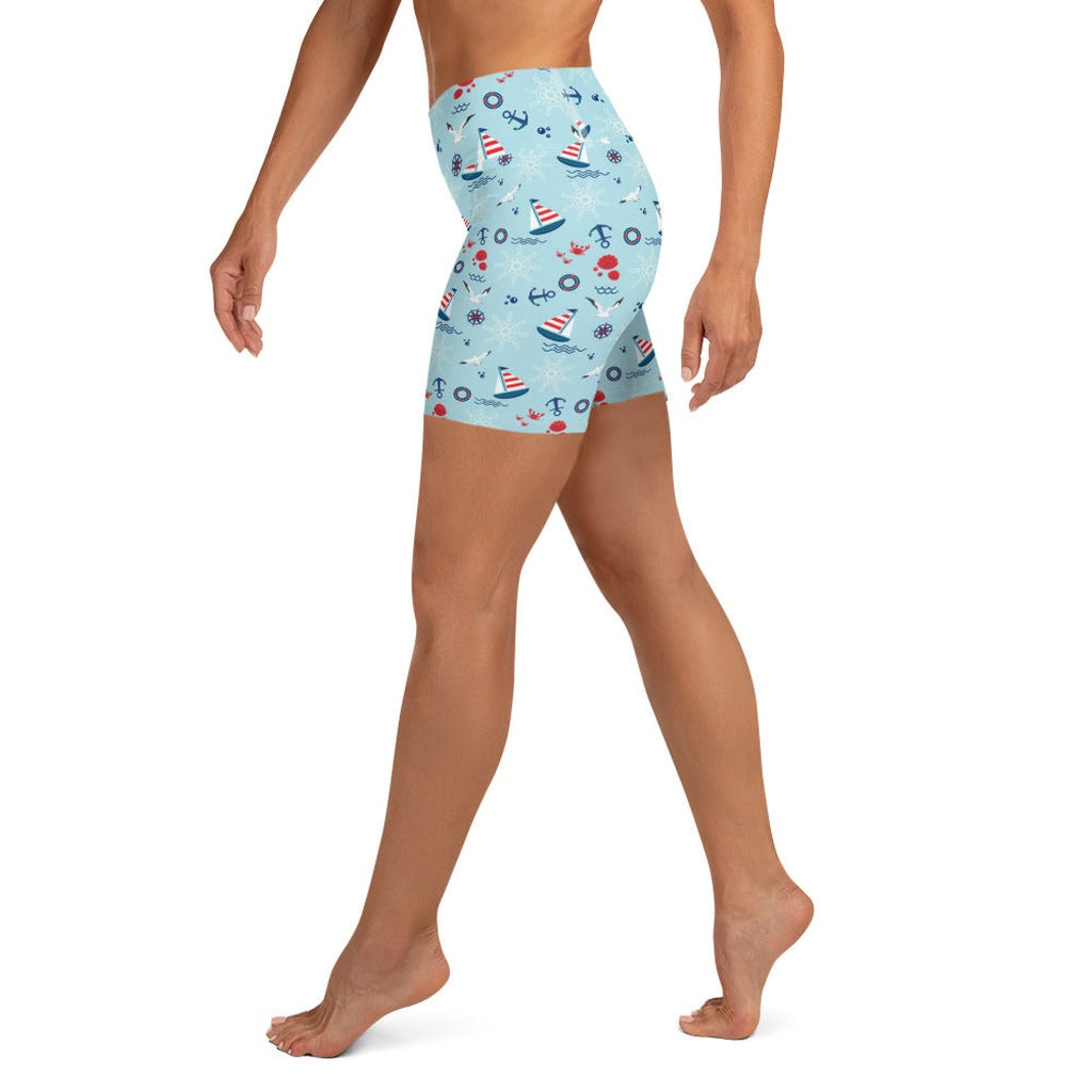 Sailing Boats Yoga Shorts