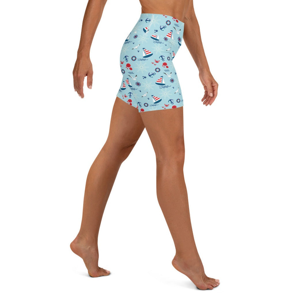 Sailing Boats Yoga Shorts
