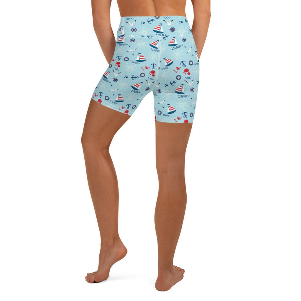 Sailing Boats Yoga Shorts