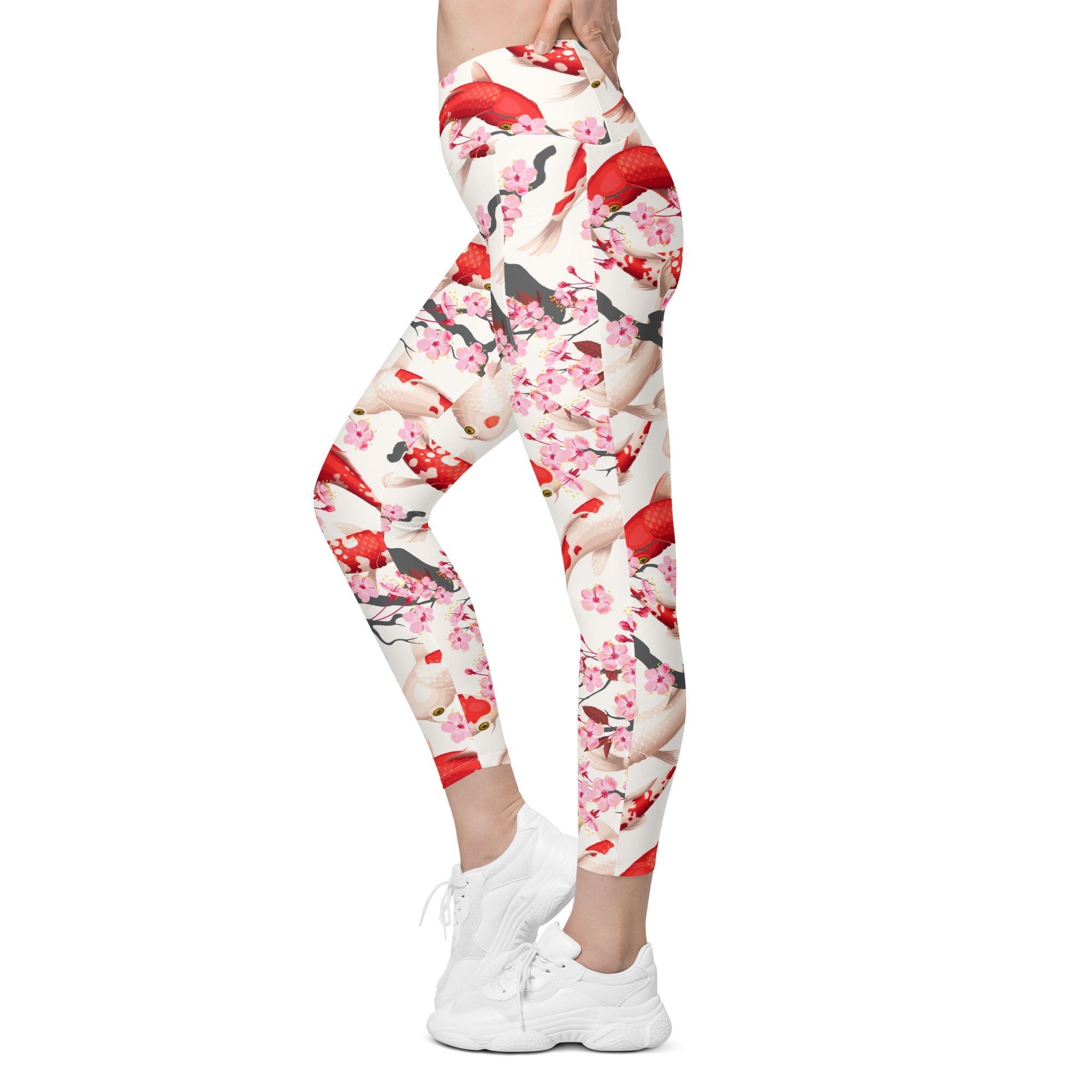 Sakura Koi Crossover Leggings With Pockets