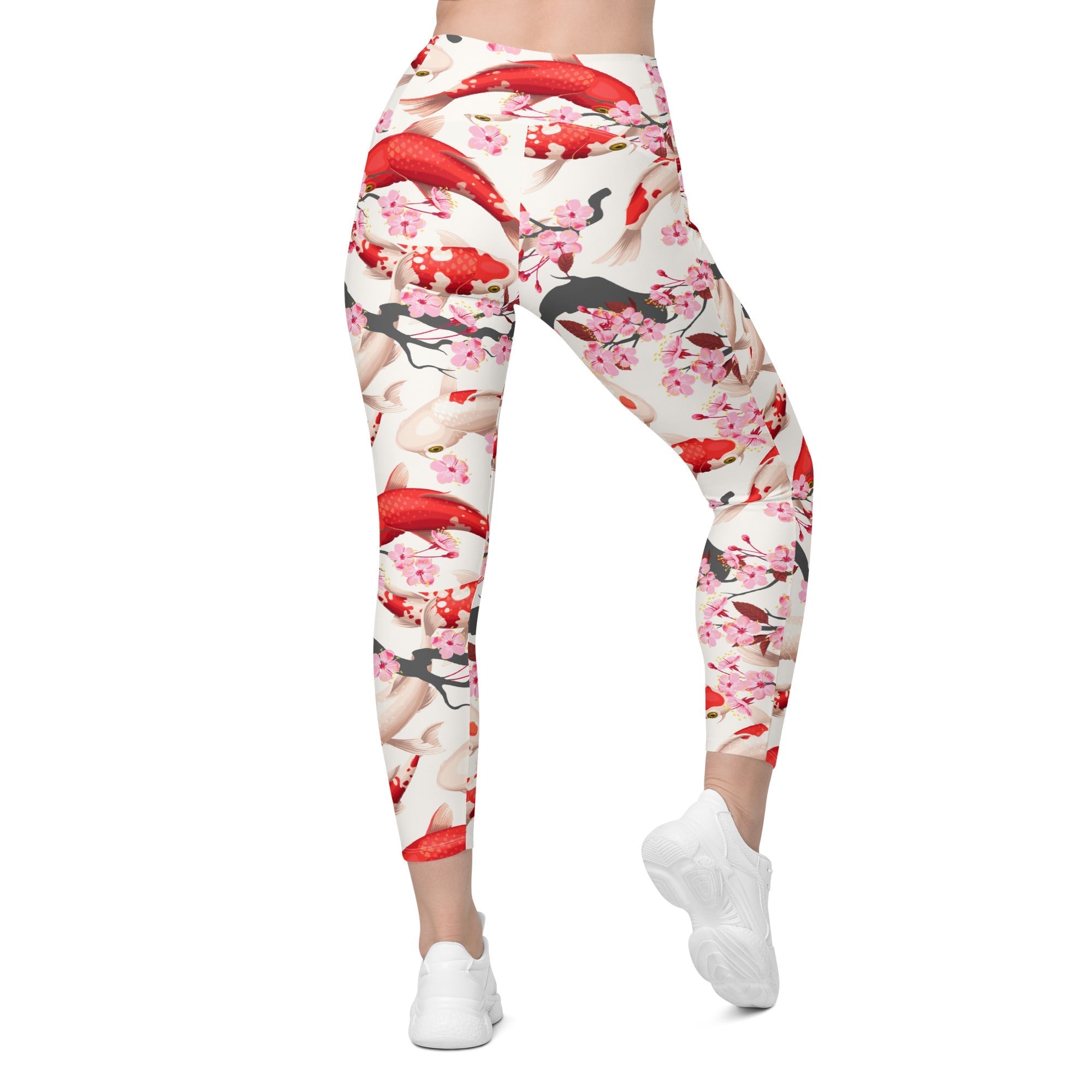 Sakura Koi Crossover Leggings With Pockets