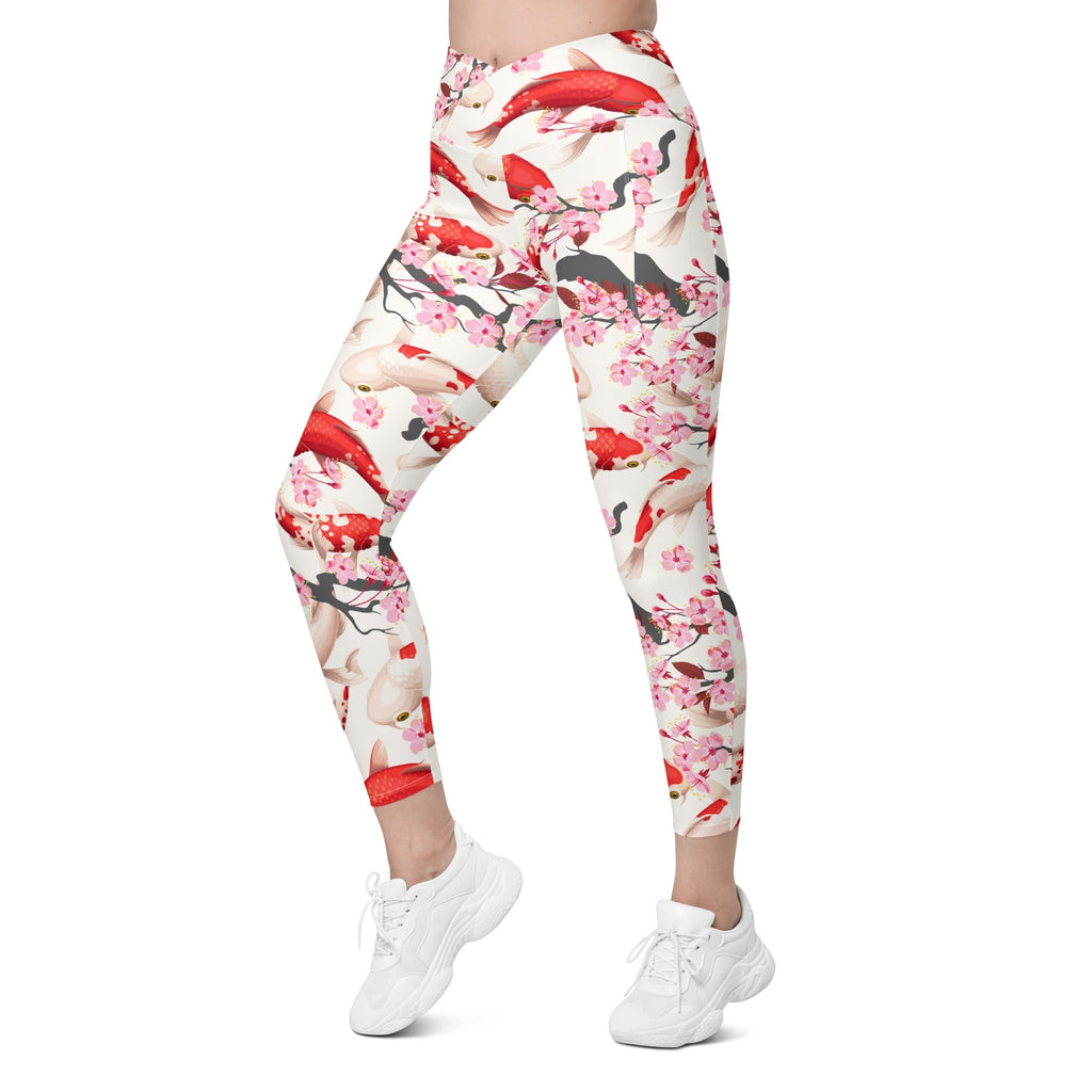Sakura Koi Crossover Leggings With Pockets