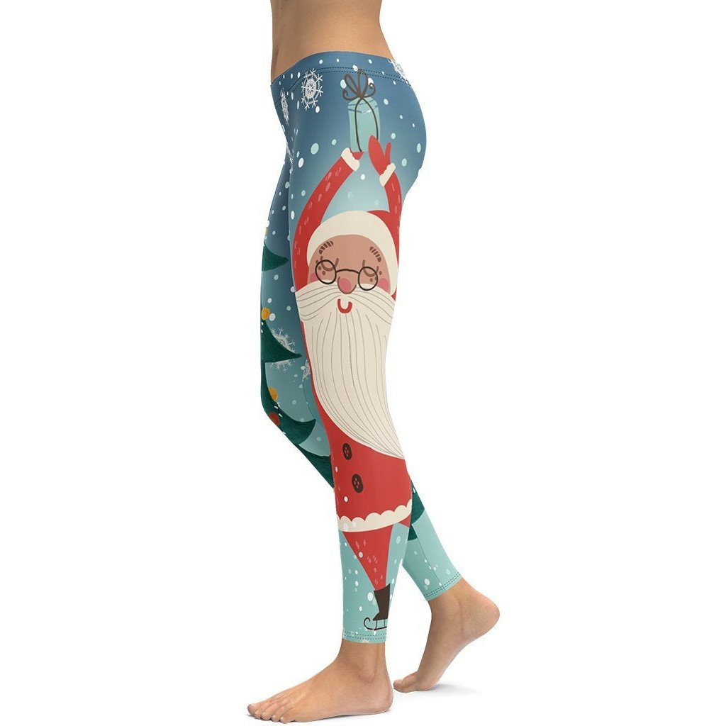 Santa Christmas Tree Leggings - FiercePulse - Premium Workout Leggings - Yoga Pants