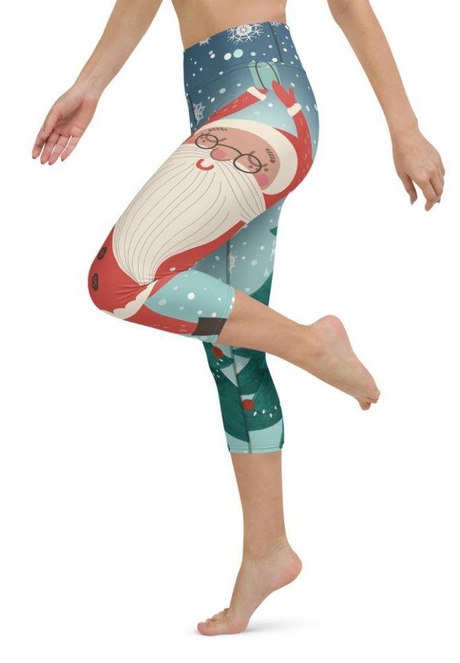 Santa Christmas Tree Yoga Capris