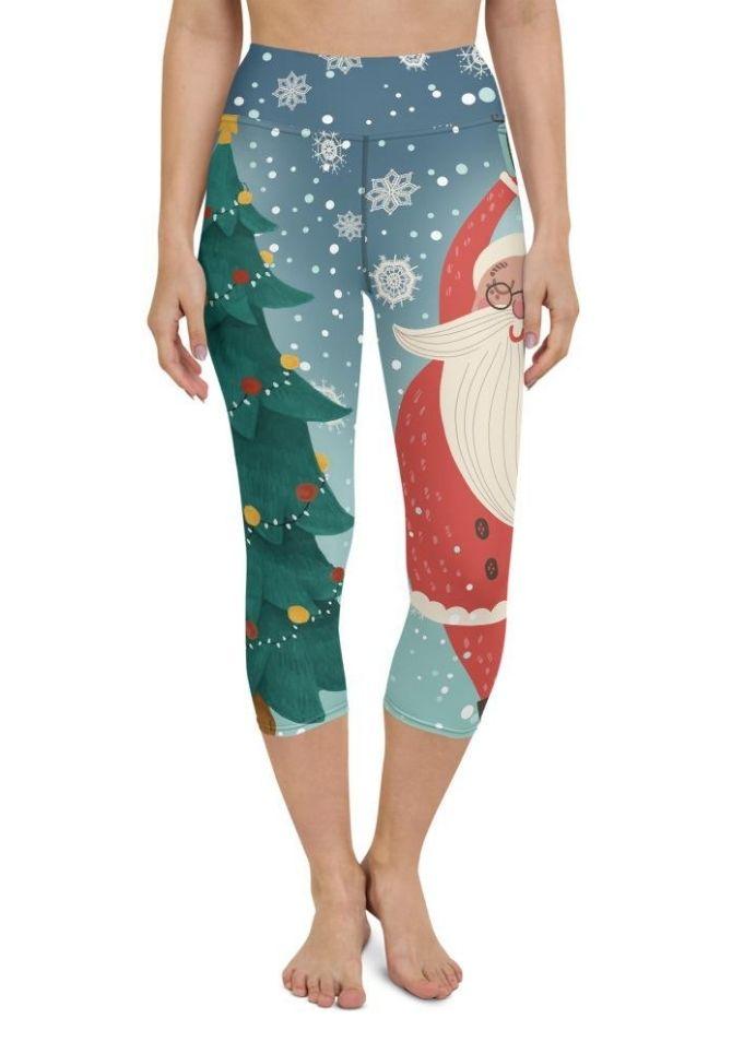Santa Christmas Tree Yoga Capris