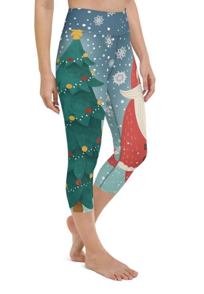 Santa Christmas Tree Yoga Capris
