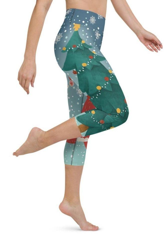 Santa Christmas Tree Yoga Capris