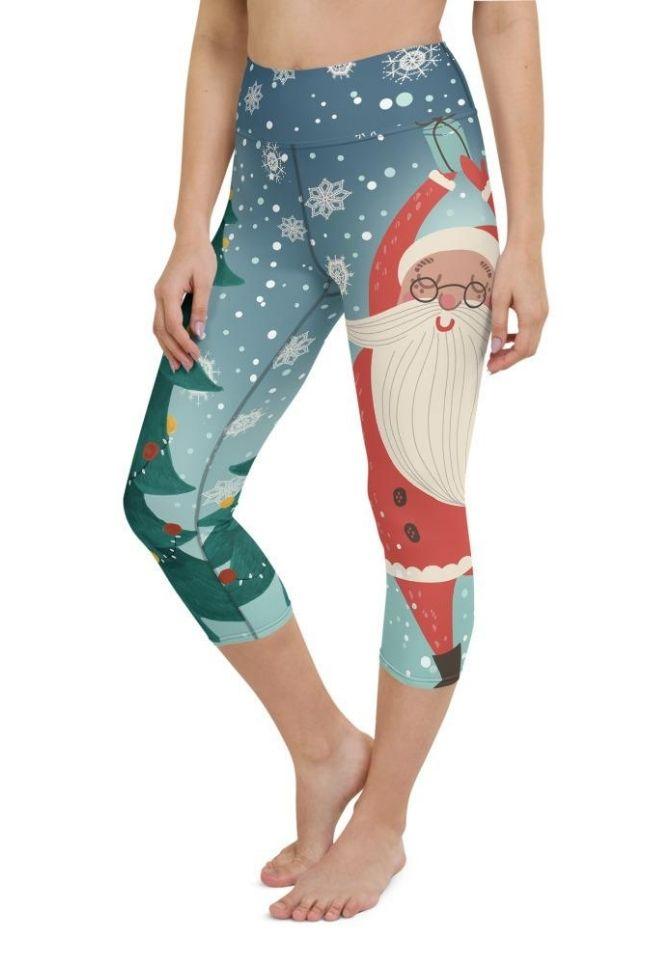 Santa Christmas Tree Yoga Capris