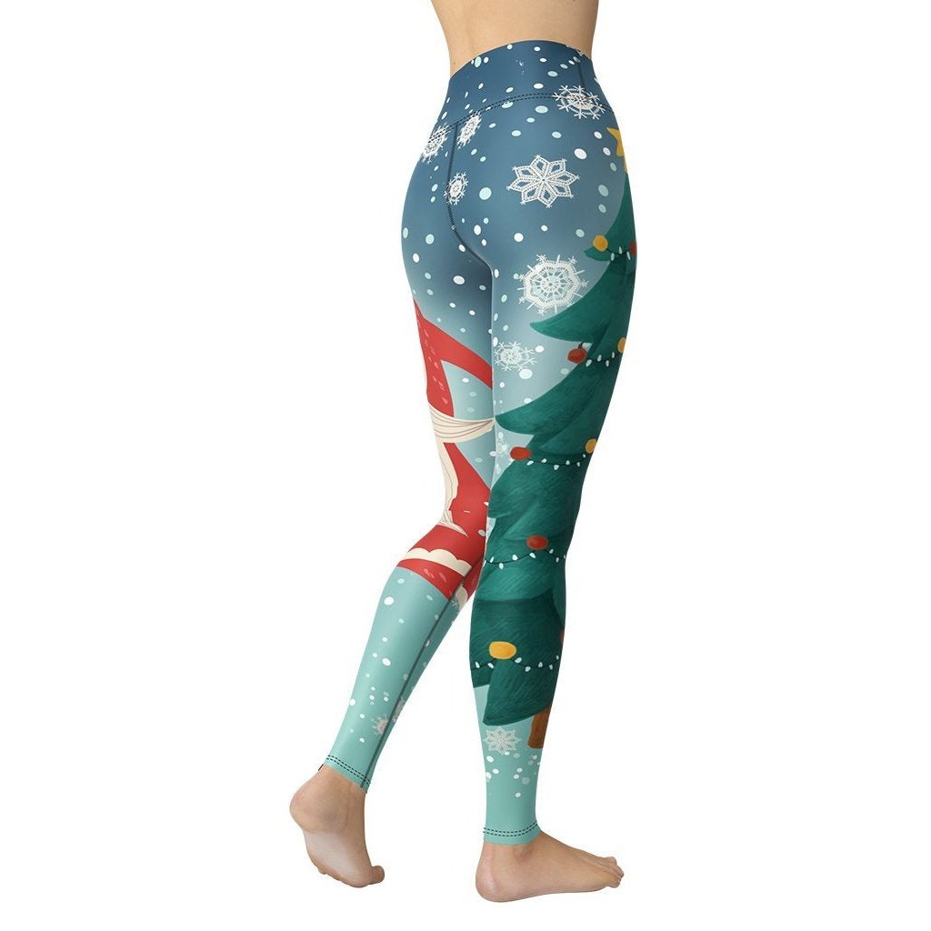Santa Christmas Tree Yoga Leggings - FiercePulse - Premium Workout Leggings - Yoga Pants
