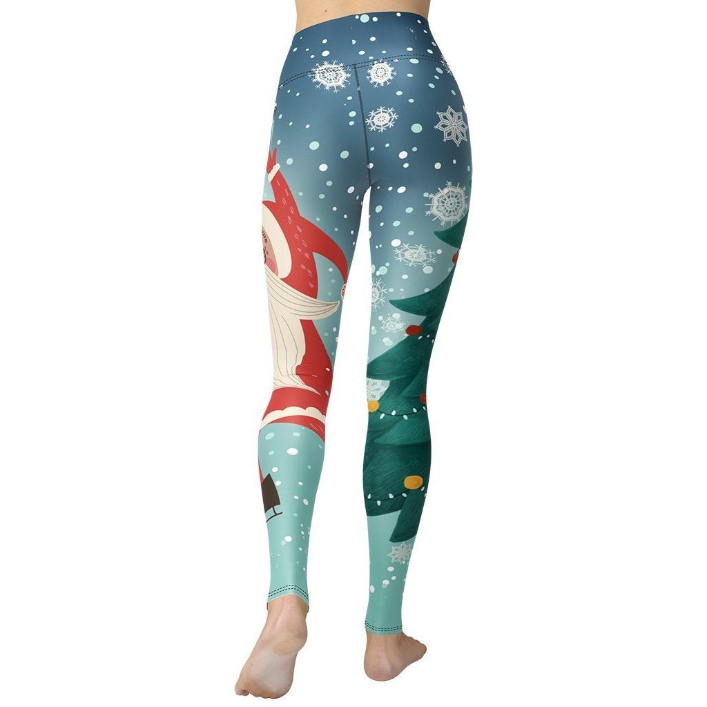 Santa Christmas Tree Yoga Leggings - FiercePulse - Premium Workout Leggings - Yoga Pants