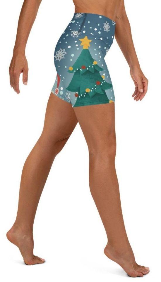 Christmas Tree Yoga Shorts