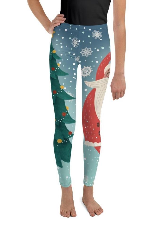 Santa Christmas Tree Youth Leggings