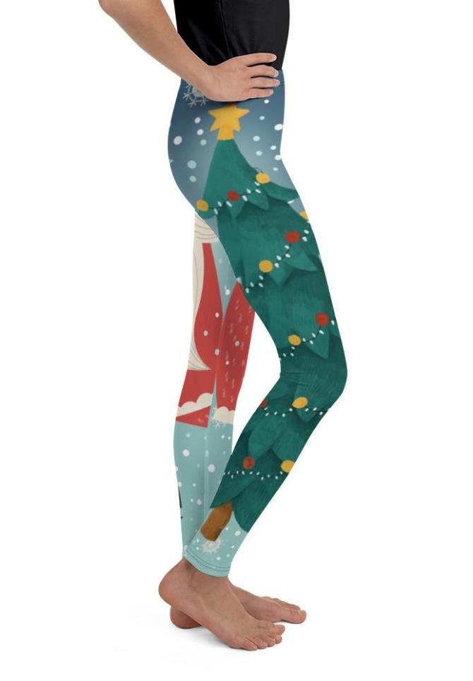 Santa Christmas Tree Youth Leggings