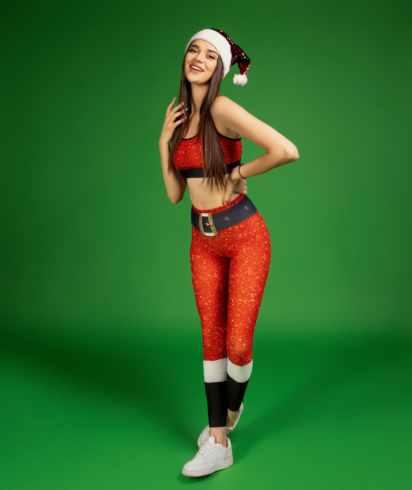 Santa's Leggings, Christmas woman outfit - AIW Art Gifts