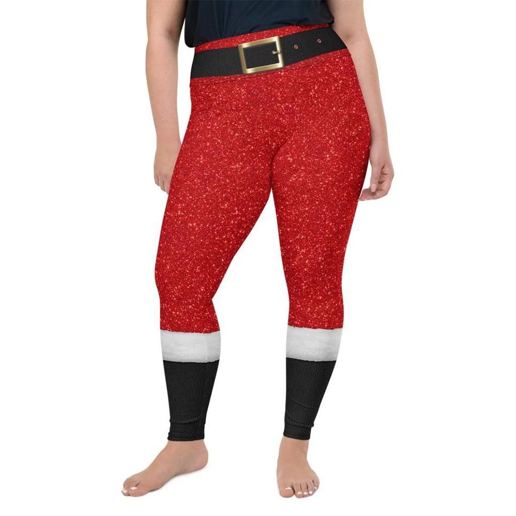 Santa's Outfit Plus Size Leggings - FiercePulse - Premium Workout Leggings - Yoga Pants