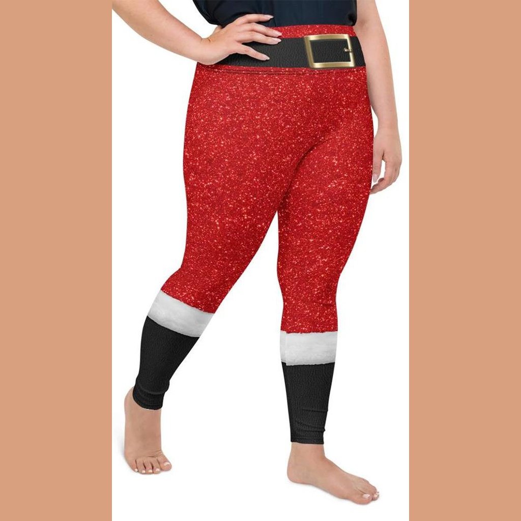 Santa's Outfit Plus Size Leggings - FiercePulse - Premium Workout Leggings - Yoga Pants