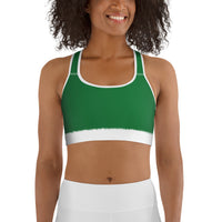 Santa's Simple Outfit Green Sports Bra