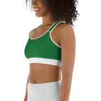 Santa's Simple Outfit Green Sports Bra