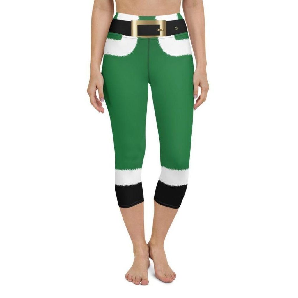 Santa's Simple Outfit Green Yoga Capris