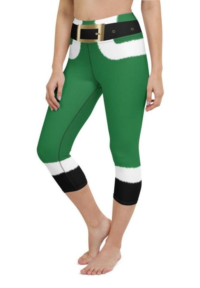 Santa's Simple Outfit Green Yoga Capris