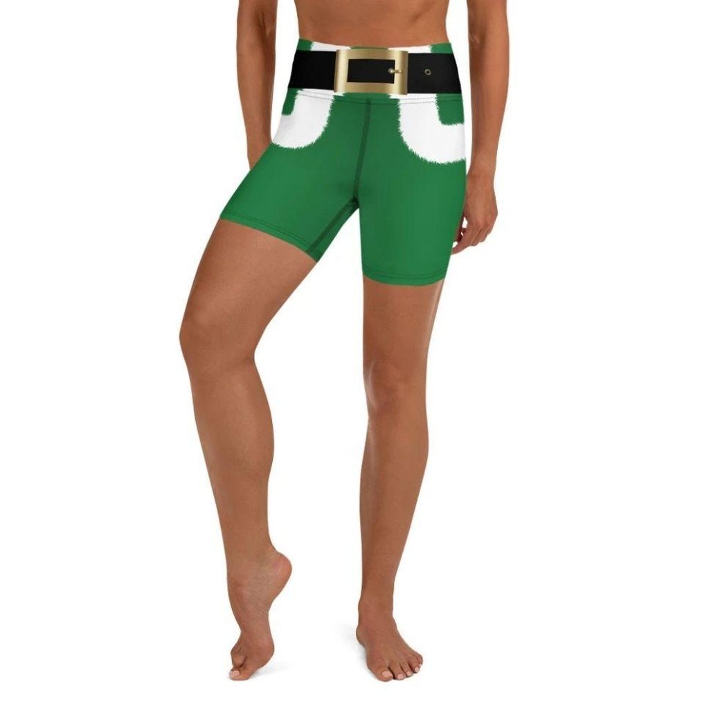 Santa's Simple Outfit Green Yoga Shorts