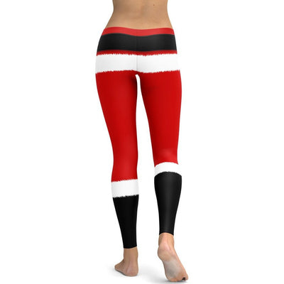 Santa's Simple Outfit Red Leggings: Women's Christmas Outfits | FIERCEPULSE