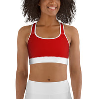 Santa's Simple Outfit Red Sports Bra