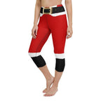 Santa's Simple Outfit Red Yoga Capris