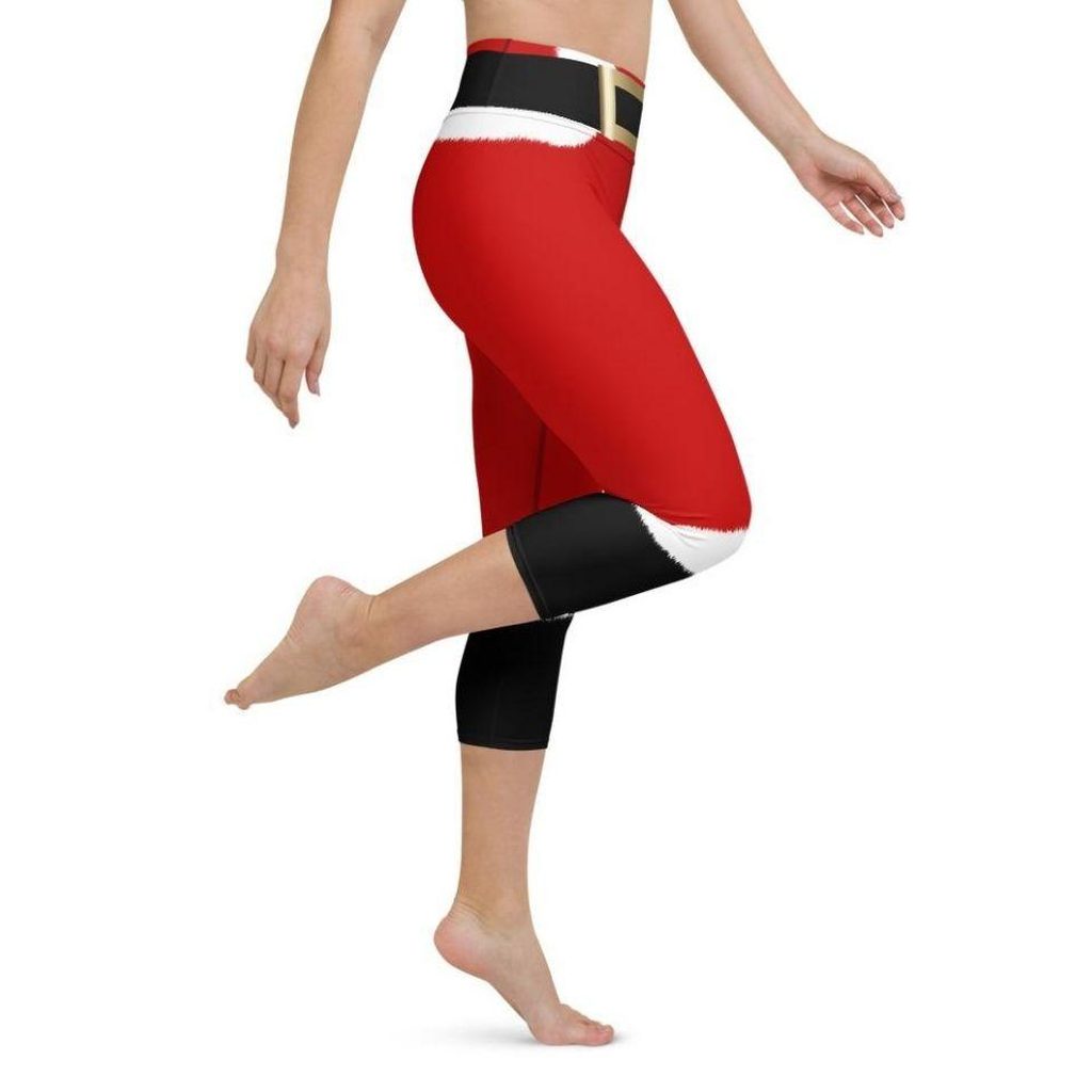 Santa's Simple Outfit Red Yoga Capris