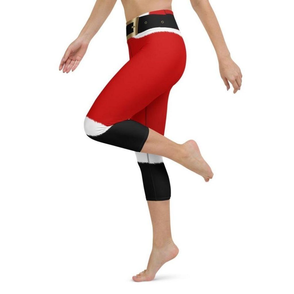 Santa's Simple Outfit Red Yoga Capris