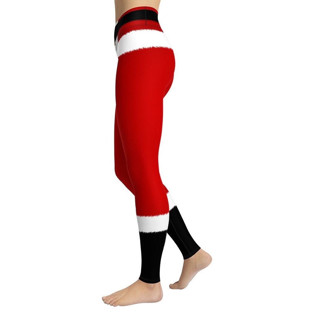 Santa's Simple Outfit Red Yoga Leggings - FiercePulse - Premium Workout Leggings - Yoga Pants