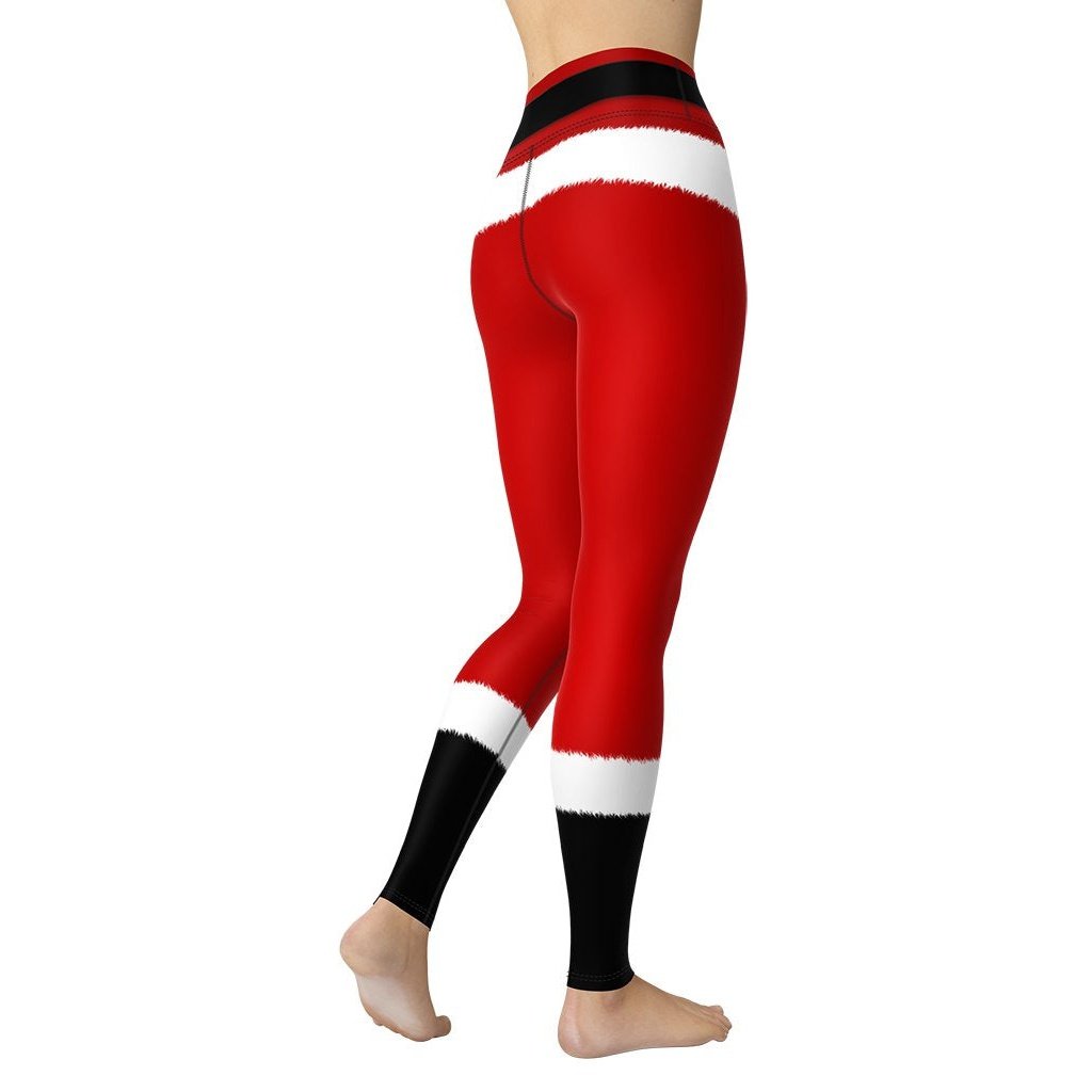 Santa's Simple Outfit Red Yoga Leggings - FiercePulse - Premium Workout Leggings - Yoga Pants