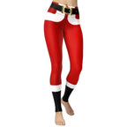 Santa's Simple Outfit Red Yoga Leggings - FiercePulse - Premium Workout Leggings - Yoga Pants
