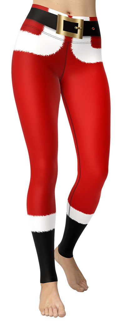 Santa's Simple Outfit Red Yoga Leggings