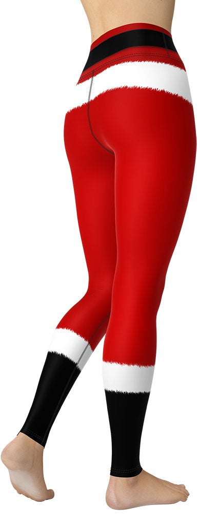 Santa's Simple Outfit Red Yoga Leggings