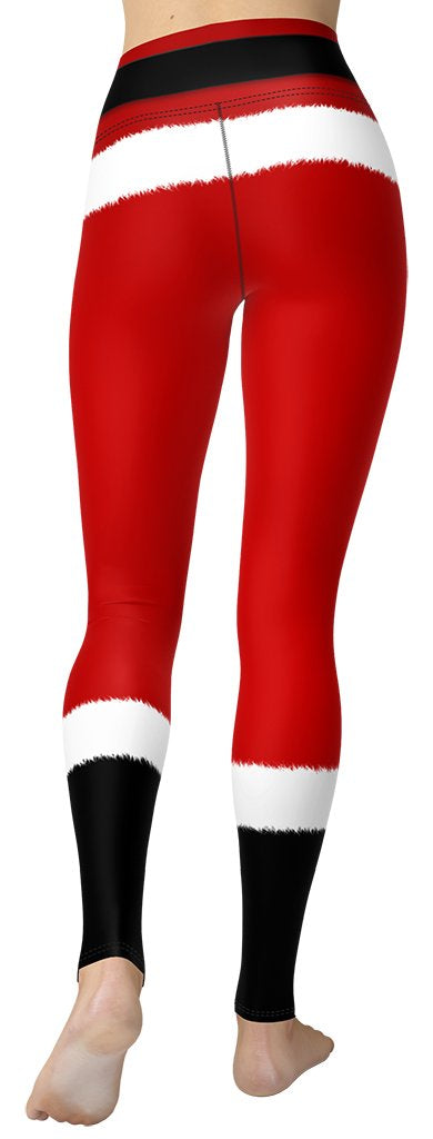 Santa's Simple Outfit Red Yoga Leggings
