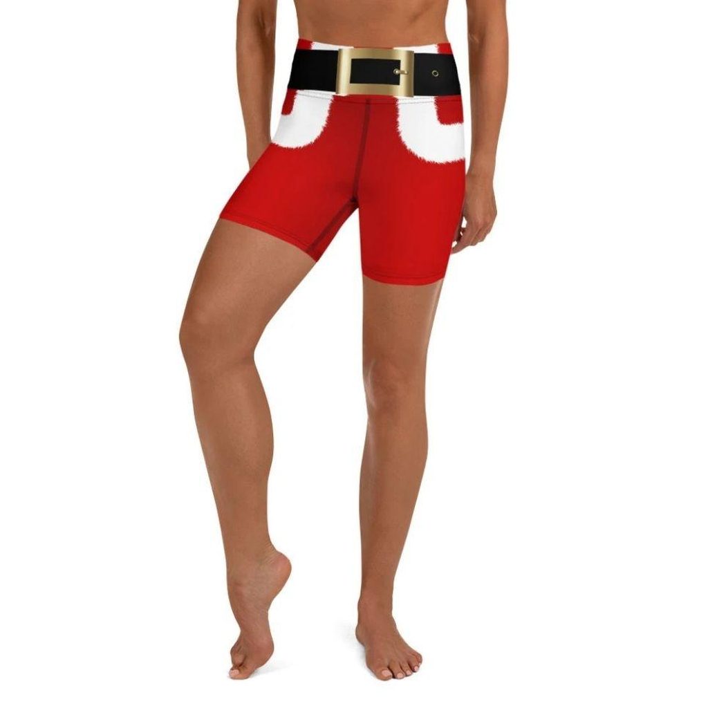 Santa's Simple Outfit Red Yoga Shorts