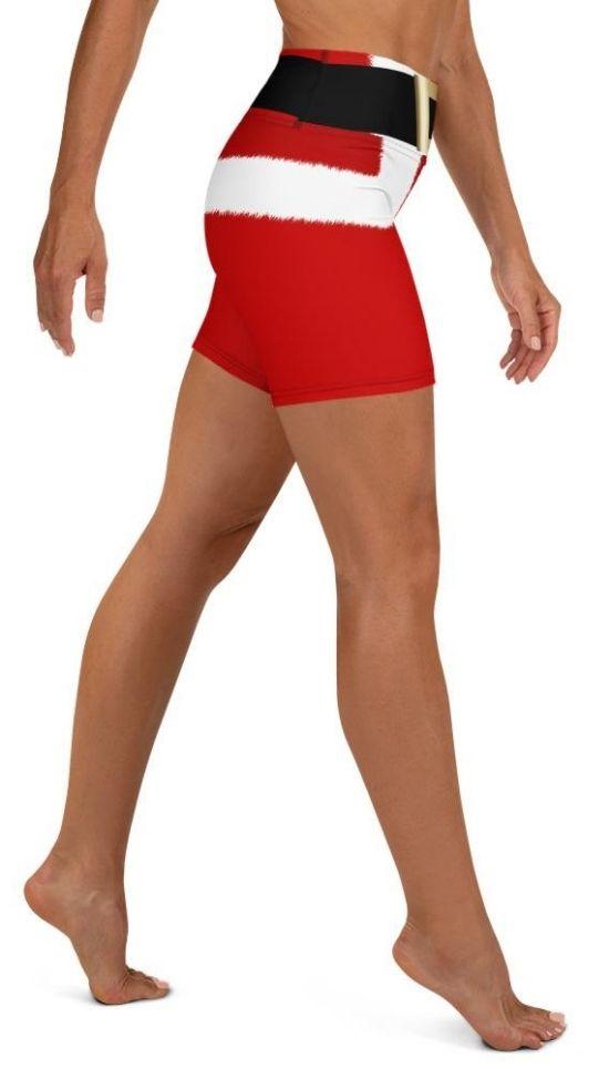 Santa's Simple Outfit Red Yoga Shorts